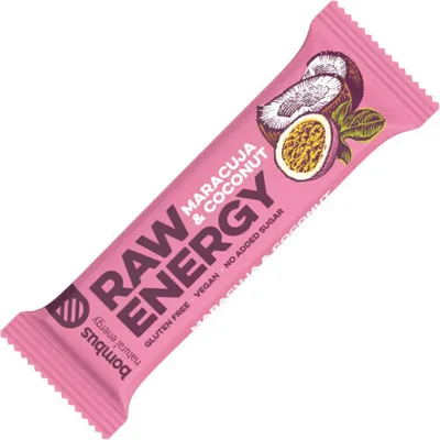 Immagine prodotto di Bombus Raw Energy 50 g maracuja-cocco / Barrette energetiche / Gustosa barretta di datteri crudi senza zuccheri aggiunti, glutine e conservanti