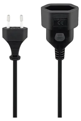 Immagine prodotto di Goobay 50508 Prolunga Euro, 3 m, nero, 3 m - Spina Euro (tipo C, CEE 7/16) > Spina Euro (tipo C, CEE 7/16)