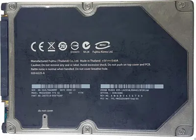 Imagen del producto de Fujitsu MHZ2250BH, Serial ATA II, 250 GB, 5400 RPM, rango de temperatura de funcionamiento: 5 - 55 °C, rango de temperatura de almacenamiento: -40 - 65 °C, humedad relativa: 8 - 90%