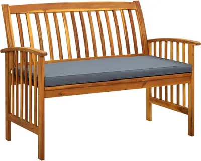 Obrázek produktu pro Zahradní lavice s poduškou 119 cm masivní akáciové dřevo
