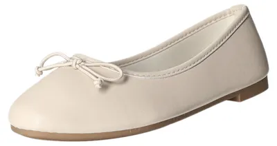 Produktbild von Leichte Beige Ballerinas aus Kunstleder mit Blockabsatz und Weichbettung