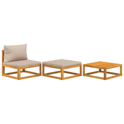 Produktbild von vidaXL 3-tlg. Garten-Lounge-Set mit Kissen Massivholz Akazie