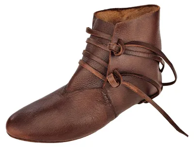 Produktbild von Wendegenähte Mittelalter-Schuhe geschnürt aus Rindsleder braun 41