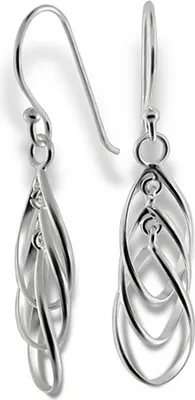 Image de SilberDream Boucles d'oreilles dames argent larme entrelacée SDO8802