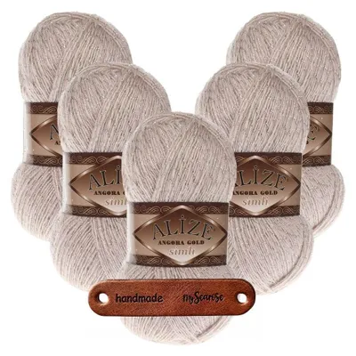 Produktbild von 5 x ALIZE Angora Gold Simli 506 Stone mit Label