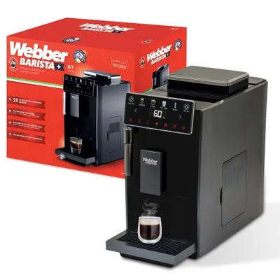 Produktbild von WEBBER A7 VENETO Kaffeevollautomat – 19 bar Druck, Espressomaschine mit Milchaufschäumer, automatische Bedienung