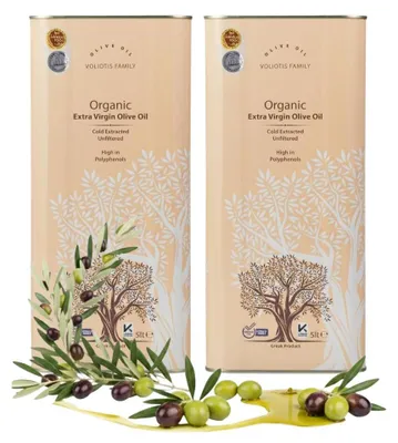 Zdjęcie produktu dla Voliotis | Oliwa z oliwek 2x5 L - Niska kwasowość - Niefiltrowana - Extra Virgin - Zielonkawy kolor - z Grecji - EVO
