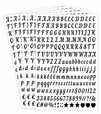 Productafbeelding van Letters stickers - Zelfklevende vinyl letters - Voor het labelen en beletteren - Zwart - 1000 stuks