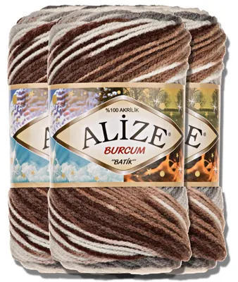 Obrázek produktu pro Alize 3x 100g příze Burcum Batik, s barevným přechodem, vhodná pro háčkování a pletení (5742)