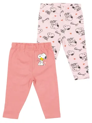 Produktbild von The Peanuts Snoopy Baby Leggings für Mädchen - Hose Leggins Babyhose Babykleidung Rosa Pink (2er Pack) 62-68