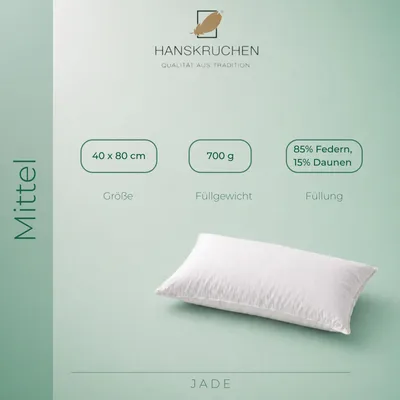 Zdjęcie produktu dla HANSKRUCHEN poduszka puchowa Jade średnia 40x80 cm