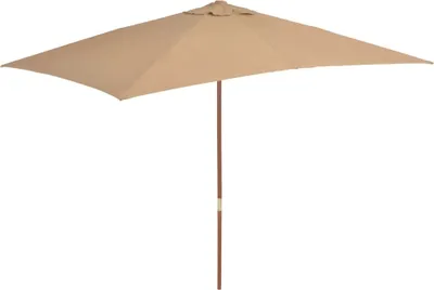 Obrázek produktu pro Zahradní slunečník s dřevěnou tyčí 200 x 300 cm taupe