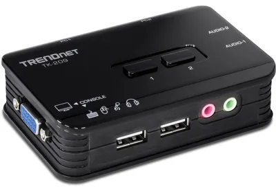 Image de TRENDnet KVM 2-Port USB Switch Kit mit Audio
