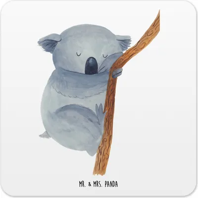 Produktbild von Mr. & Mrs. Panda Untersetzer für Gläser Koalabär 6er Set - Weiß - Geschenk, Koala, Lustige Sprüche, Traum, Coaster, Tassenuntersetzer, Tischuntersetzer, Glas-Untersetzer