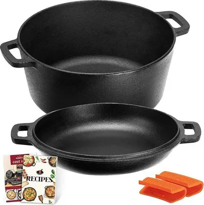 Produktbild von Famanu Gusseisenpfanne Dutch Oven - Vielseitig einsetzbar, mit Deckel