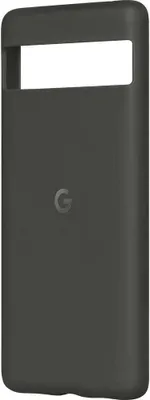 A charcoal-colored phone case with a cutout for the camera and a Google logo.