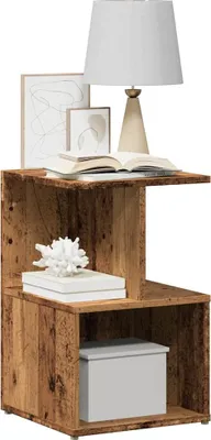 Immagine prodotto di vidaXL Comodino effetto legno vecchio 35x35x55 cm materiale a base di legno