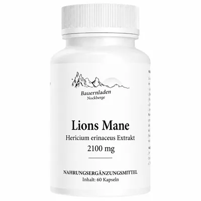 Produktbild von Bauernladen Nockberge | Lions Mane | 2100 mg Hericium erinaceus Extrakt, KI-generiertes Bild