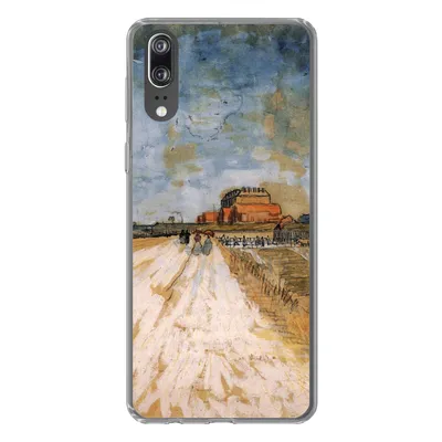Produktbild von MuchoWow® Handyhülle Schutzhülle Hülle für Huawei P20 Straße entlang der Stadtmauern von Paris - Vincent van Gogh Silikon Softcase Handy Hülle - Hardcover