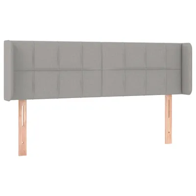 Image de Tête de lit avec oreilles gris clair 147x16x78/88 cm Tissu