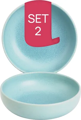 Produktbild von James Cooke Bliss Schale - 2er-Set, Steingut, Ø 16 cm, Hell blau, Seidenglanz