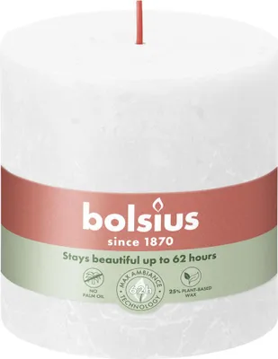 Produktbild von Bolsius Rustik Stumpenkerze wolkiges weiß, Höhe: 10 cm, Ø 10 cm