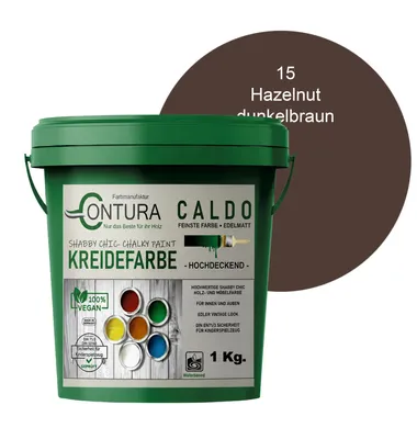 Produktbild von Contura BeGreen 1Kg. Kreidefarbe Shabby Chic Möbellack - 15 Hazelnut Dunkelbraun
