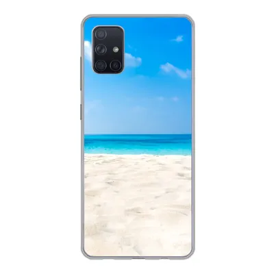 Produktbild von MuchoWow® Handyhülle Schutzhülle Hülle für Samsung Galaxy A71 Strand - Meer - Sand Silikon Softcase Handy Hülle - Kartenbesitzer