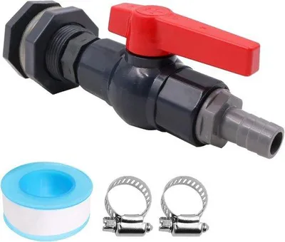 Zdjęcie produktu dla Zestaw kranu ogrodowego z PVC z zaworem kulowym i złączką do węża ogrodowego 20 mm (3/4")