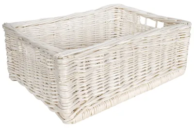 Productafbeelding van Creative Home Wit Rieten Mand Opbergdoos, 40 x 30 x 16 cm (+/- 2 cm)