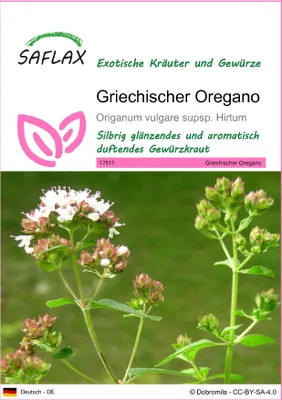 Produktbild von SAFLAX - Griechischer Oregano - Origanum vulgare supsp. Hirtum - 600 Samen
