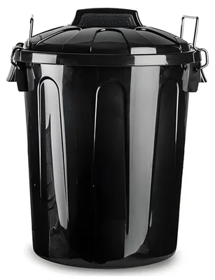 Produktbild von Plasticforte Abfalleimer - schwarz - 21L - Kunststoff - H42 cm - mit Deckel