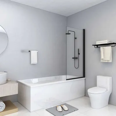 Zdjęcie produktu dla vidaXL Kabina prysznicowa ESG 68x130 cm czarna