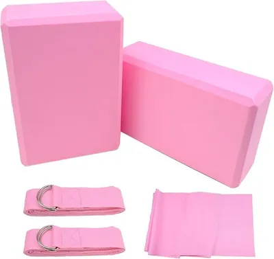 Produktbild von PolkaHome® Yogablöcke 2er Set mit Gurt, EVA-Schaum, Antirutsch, für Yoga & Pilates