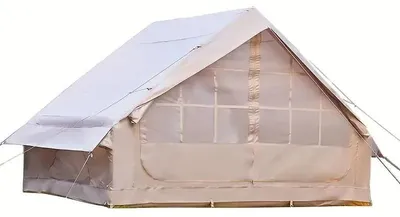 Immagine prodotto di Tenda da campeggio gonfiabile - Tenda con tubi ad aria da 6,3 metri - 4-8 persone - Adatta a tutte le stagioni - Montaggio rapido - Impermeabile e resistente al vento - Ampie finestre traspiranti - Colore kaki