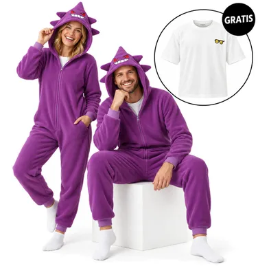 Obrázek produktu pro Onesie Kigurumi Pyžamo Pokemon Gengar Disguise XXL: 185 - 195cm + Oversize tričko XL