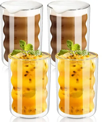 Produktbild von MODFU 4er Set Longdrinkglas 350ml Glas Gläser-Set Cocktailgläser Spülmaschinenfest Trinkgläser