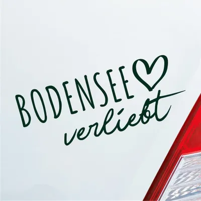 Produktbild von Auto Aufkleber Bodensee verliebt Herz See Sea Liebe Car 19x8 cm Dunkelgrün Sticker Heckscheibenaufkleber