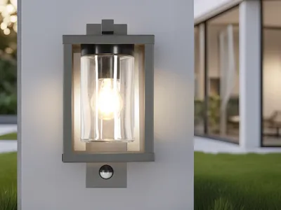 Produktbild von LED Außen Wandleuchte, Laterne mit Bewegungsmelder für draußen wetterfest