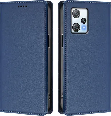 Produktbild von Handyhülle für Blackview A53, Kunstleder Klapphülle Stoßfeste Magnetische Hülle mit Ständer Dunkelblau