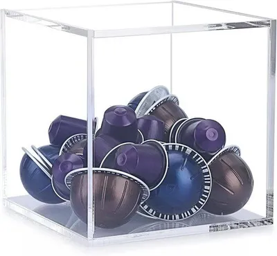 Image de Boîte de rangement Kubus pour dosettes et capsules de café, 15 x 15 x 15 cm, noire