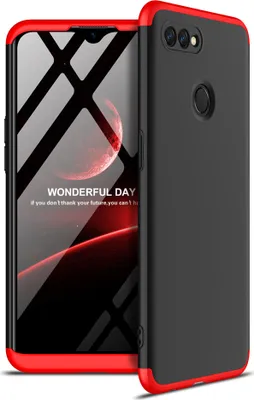 Produktbild von Für OPPO A12 Handyhülle 360 Grad Full Protection Case Rot schwarz rot