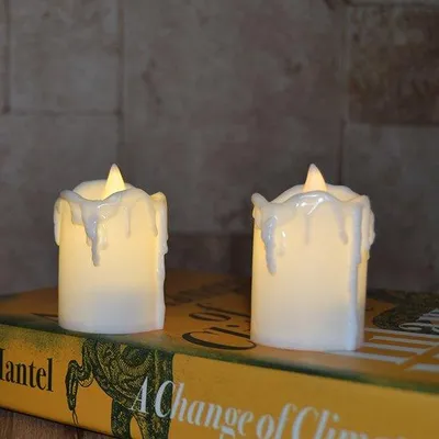 Produktbild von LED-Lichterketten ohne Flamme, batteriebetrieben, warmes Lichteffekt, für Dekoration im Haus, auf dem Tisch, für Halloween und Weihnachten, 24er-Pack.