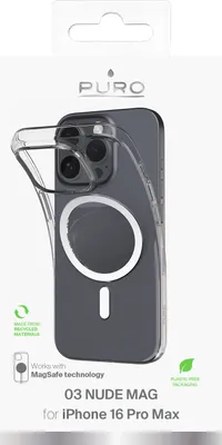 Zdjęcie produktu dla PURO 0.3 Nude Mag, Pokrowiec, Apple, iPhone 16 Pro Max, 17,5 cm (6.9"), Przezroczysty