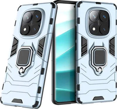 Produktbild von Hülle für Xiaomi Redmi Note 14 Pro 4G Handyhülle Drehbar Ringhalter Magnet Bumper Case in Türkis