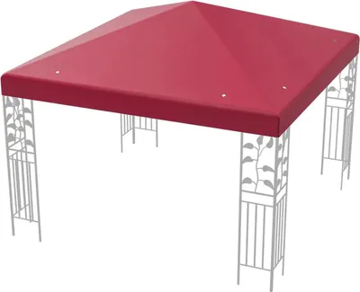Zdjęcie produktu dla Dach pawilonu – dach zamienny 3 x 3 m – poliester – otwory odprowadzające wodę – zapięcia na rzepy – kolor bordowy