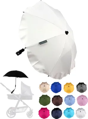 Produktbild von BAMBINIWELT Sonnenschirm für Kinderwagen Ø68cm UV-Schutz50+ Schirm Sonnensegel Sonnenschutz, weiß