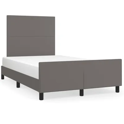 Produktbild von vidaXL Bettgestell ohne Matratze Grau 120x190 cm Kunstleder