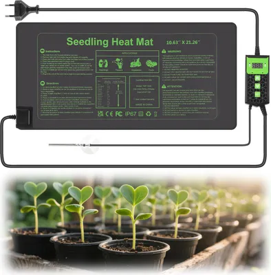 Produktbild von Bettizia Heizmatte Thermostat Zimmergewächshaus Pflanzen Sämling Pet Reptile Wärmematte Terrarium Heizkissen 27W, 27x55cm 1 Stück