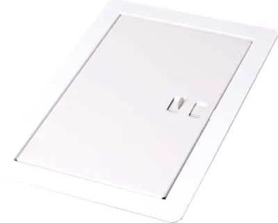 Produktbild von Aqbau® Kamintür Revisionstür Schornsteintür Revisionsklappe Wartungstür Metall Weiß 14 x 21 cm